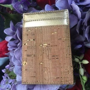 NWOT JCrew Gold and Cork Magic Wallet